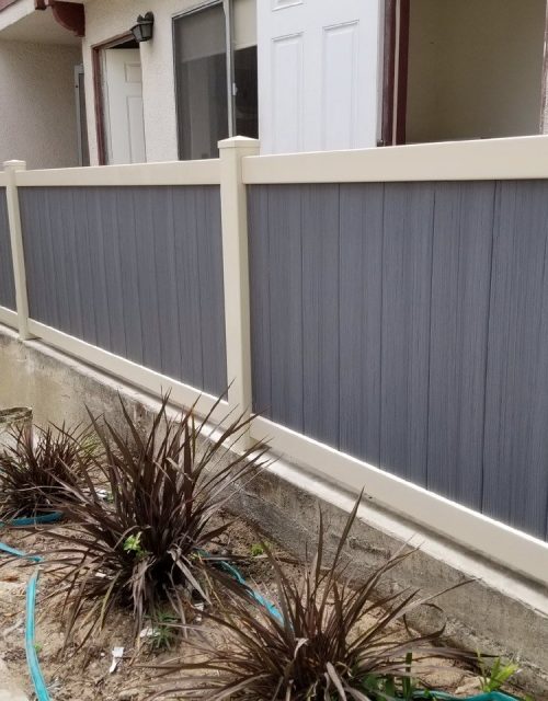 Grey-With-Tan-Accents-Privacy-Vinyl-Fence-500x640