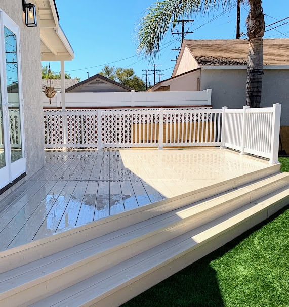 Beautiful wrap around vinyl decking